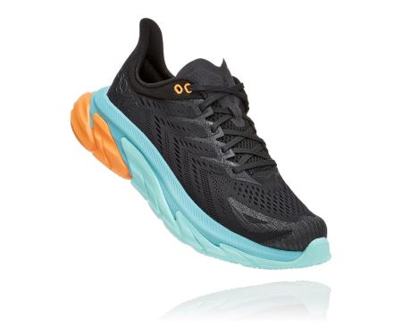 Hoka One One Clifton Edge Homem - Tenis Corrida Estrada Pretas / Luz Turquesa | PT-wU1o8Ge